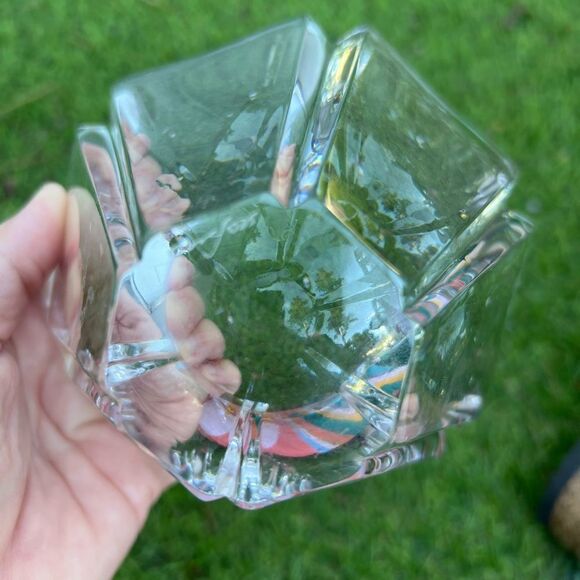 Vintage Orrefors Sweden Orion Lead Crystal Bowl Signed Le Petal Orion 7 X 4.5" - Picture 6 of 6